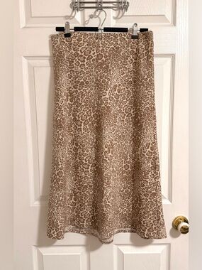Rachel Zoe Beige Leopard Print Skirt